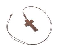 ifundom Collar de Madera Unisex con Colgante de Cruz Vintage, Cadena Ajustable y Cordón de Collar, Joyería de Madera Natural para Hombre y Mujer en Ocasiones Casuales