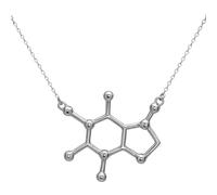 ifundom Collar de Moléculas de Cafeína para Mujer, Joyería de Acero Inoxidable, Ligero y Seguro, Collar Colgante para Amantes del Café, Estilo Minimalista, Uso Diario y Fiestas, Elegante