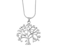 ifundom Collar para Mujer con Colgante del Árbol Vida Aleación Plateada con Circonita Cadena de Clavícula Sencilla Joyería Elegante para Bodas Fiestas y Uso Diario
