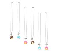 ifundom Collares Colgantes de Amistad Plástico Portátil, Collar Decorativo de Mejor Amiga, 6 Piezas Colgantes de Dona Realistas, Accesorios para Niñas en Viajes y Uso Diario