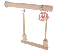 ifundom Columpio de Loro de Jaula de Madera Natural, Resistente al Desgaste, Diseño Redondo Decorativo para Pájaros, Accesorio Simple y Adorable para Decoración Hogar