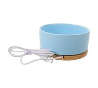 ifundom Comedero de Cerámica para Gatos Calentador USB, Taza Térmica Pequeña Azul, Base Antivuelco, para Invierno y Exteriores, Adecuado para Gatitos y Mascotas Pequeñas
