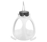 ifundom Comedero para Pájaros Silvestres Colgante con Luz Solar Automática y Fácil Limpieza en Abs Blanco para Jardín y Balcón con Diseño en Forma de Cúpula