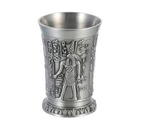 ifundom Copa Retro de Estilo Egipcio Antiguo de Aleación de Zinc, Copa para Cóctel y Licor, Decoración Vintage para Hogar y Bar, Vaso Pequeño Creativo en Color Antiguo Zinc