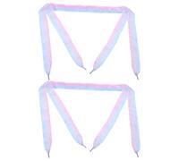 ifundom Cordones Planos Degradados de Organza 4 CM de Ancho Pack de 4 Piezas 12 M Rosa y Azul para Zapatillas Deportivas y Casuales de Mujer Cordones Tie-Dye para Zapatillas de Correr