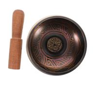 ifundom Cuenco Tibetano de Cerámica Budista para Yoga Cuenco Musical de Sonido para Meditación Accesorios Espirituales con Mazo de Madera para Relajación y Oración