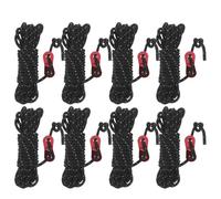 ifundom Cuerdas Tensoras Reflectantes para Tienda de Campaña 4 MM Negras 8 Unidades con Ajustador Resistente al Viento para Camping Toldos y Lonas al Aire Libre Alta Visibilidad y