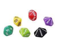 ifundom Dados de Plástico Multicaras 6 Piezas Valores Individuales Unidad Decena Centena Millar Diez Mil Cien Mil Colores Aleatorios para Juegos de Mesa y Fiesta Color Aleatorio