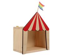 ifundom Decoración De Cabañas De Troncos Estante De Almacenamiento Forma De Cabaña Para Escritorio Adorno Decorativo Para Dormitorio Infantil Color Rojo