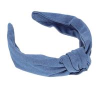 ifundom Diadema Anudada de Mezclilla Azul Oscuro para Mujer, Diadema Ancha Antideslizante, Accesorio Versátil Cabello, Adecuado para Lavar el Rostro y Uso Diario