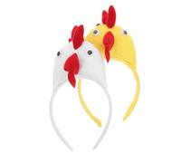 ifundom Diadema de Animales de Granja para Fiesta y Cosplay, 2 Piezas Pollos Tridimensionales (Amarillo y Gallina), Accesorio Ligero y Resistente para Eventos Temáticos y Carnaval