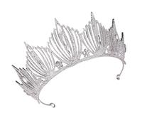 ifundom Diadema de Corona Barroca Gemas de Imitación para Novia, Accesorios para Cabello de Boda en Aleación y Diseño sin Desvanecimiento, Elegante para Fiestas