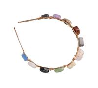 ifundom Diadema Diseño Chic Pelo Aro Metálico Elegante Piedras de Colores para Uso Diario y Fiestas Accesorios para Cabello de Mujer y Niña
