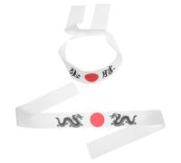 ifundom Diadema Ninja Japonesa Bushido de Poliéster Transpirable, 2 Piezas, Accesorio para Disfraz de Chef y Karate, Banda Cabello Versátil para Mujer, Uso Cómodo en Cocina y Artes