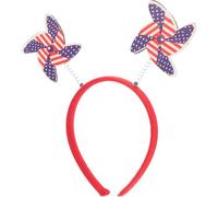 ifundom Diadema Patriótica para Mujer Adorno de Molinillo de Viento, Material Plástico Purpurina, Accesorio Versátil y Práctico para Fiestas de Navidad y Año