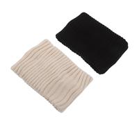 ifundom Diadema Tejida de Invierno para Mujer 2 Piezas Beige y Negra Orejeras Térmicas Antideslizantes, Calentadora para Clima Frío, Adecuado para Deportes y Actividades al Aire Libre
