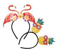 ifundom Diademas para Fiestas de Playa Diseño Creativo de Piña y Flamenco, 2 Piezas de Plástico Cómodas Que Sujetan el Cabello Firmemente para Luau