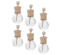 ifundom Difusor de aroma para coche y aire acondicionado, set de 6 unidades de 10ml en vidrio y madera, accesorios para coche, mantiene ambiente fresco en bodas y eventos
