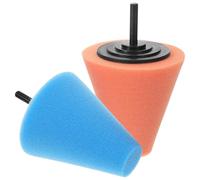 ifundom Disco de Pulido para Taladro 2 Piezas Almohadilla de Esponja Cónica para Pulidora de Automóviles Accesorio de Pulido Resistente y Duradero Colores Azul y Naranja Adecuado para