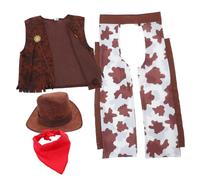 ifundom Disfraz Vaquero Hombre Con Sombrero Chaleco Y PañUelo Traje Occidental Para Fiestas De Carnaval Halloween Y Eventos TemáTicos Conjunto De Cosplay Ligero Y Transpirable 19.48X19.09X0.19In