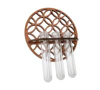 ifundom Estantes para Plantas Redondos Maceta Hidropónica De Plástico Decoración De Florero De Pared para Sala De Estar con Soporte De Madera para Plantas Pequeñas