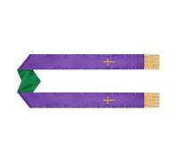 ifundom Estola de Sacerdote Reversible Bordada con Cruz y Borlas Chal Fluido para Bodas y Ceremonias Religiosas Diseño Doble Colores Verde y Morado