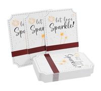 ifundom Etiquetas de Papel para Boda 50 Unidades con Tira para Encender Mini Etiquetas en para Envolver Regalos Decoración Vintage para Manualidades y Fiestas de Boda