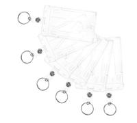 ifundom Funda Rígida para Tarjetas Vertical Transparente con Ranura para Pulgar, Portatarjetas Doble Cara de PC Engrosado, Porta Credencial Reutilizable con Anilla, 6 Unidades para