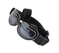 ifundom Gafas de Sol para Perros, Gafas para Perros, Plástico Negro, Impermeables, Protección UV, Copa de Lente Profunda, Puente Nasal Ancho, con Correa