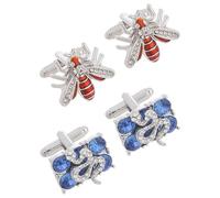 ifundom Gemelos de Traje para Hombre en Forma de Abeja Incrustaciones de Rhinestone y Aleación de Zinc, Diseño Clásico para Camisas y Ocasiones Obsequios, 2 Pares