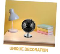 ifundom Globo Terráqueo Decorativo Europeo Negro y Plata con Soporte Blanco Giratorio para Oficina y Hogar Globo Educativo Inglés para Escritorio y Aprendizaje Geográfico