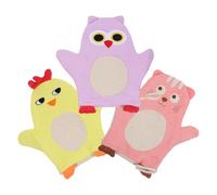 ifundom Guantes de Baño para Ñiño Dibujos Animados 3 Piezas de Algodón Estropajos de Baño Ligeros y Portátiles Ideales Cuidado Delicado