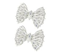 ifundom Hebillas Decorativas para Zapatos Lazo Desmontable Clips de Moda Plateados Tamaño 60X43 MM Adornos para Zapatos Planos Botas Sandalias y Tacones Ideales para Bodas y Uso