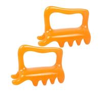 ifundom Herramienta de Masaje de Doble Pulsación para Puntos Gatillo 2 Piezas Bastón Raspador Muscular de Plástico Resistente Color Amarillo Oscuro para Espalda y Cuello Adecuado para