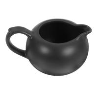 ifundom Jarra de Crema de Cerámica Asa Negra, Recipiente para Leche Pequeño y Elegante, Adecuado para Cafeterías y Restaurantes, Diseño Único y Funcional