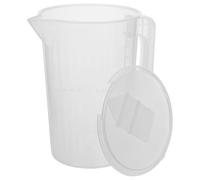 ifundom Jarra Medidora de Plástico Blanco de 2000 Ml Tapa, Ligera y Anti-derrames, Adecuado para Uso Diario Hogar y Repostería Reutilizable