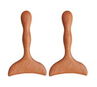 ifundom Juego 2 Herramientas Gua Sha de Madera de Sándalo Tabla Masaje Facial y Pies Diseño Forma de Pez Ergonómico Masajeador Portátil para Alivio Muscular y Circulación Sanguínea