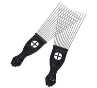 ifundom Juego 2 Peines Acero Púas Anchas para Hombre, Peine Peluquería Abanico para Desenredar Cabello Rizado y Tupé, Herramienta Profesional Salón y Uso Doméstico