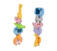 ifundom Juego de Bloques de Madera Animales para Juguetes Educativos de Madera Juego de Mesa de Apilamiento para Bebés Estimulación Cognitiva y Desarrollo Infantil