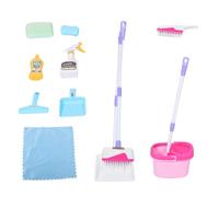 ifundom Juego de Limpieza para Pequeños 12 Piezas Rosa, Set de Escoba y Recogedor de Juguete, Herramientas de Limpieza Infantiles para Juego de Roles y Desarrollo de Coordinación Mano-Ojo