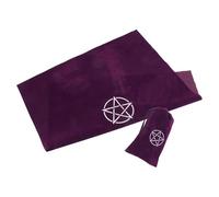 ifundom Juego de Mantel Cuadrado de Terciopelo Púrpura 60x60 Cm con Pentagrama y Bolsa de Terciopelo Púrpura 11.5x18 Cm para Cartas del Tarot, Almacenamiento con Cordón para Protección