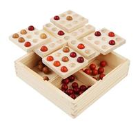 ifundom Juego de Mesa de Madera de Cinco en Raya Giratorio Adultos con Tablero Multifunción para Entrenamiento y Planificación Lógica