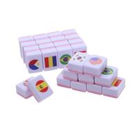 ifundom Juego De Mesa Mahjong con 64 Banderas Nacionales Juego De Mahjong para Dos Banderas De Países