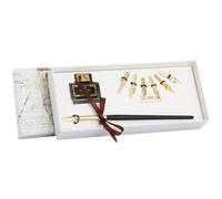 ifundom Juego de Plumas de Inmersión Vintage 9 Piezas Puntas Intercambiables Mango de Madera Personalizado Tinta Dorada Set de Caligrafía para Estudiantes y Escritura Creativa