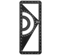 ifundom Juego de Reglas Triangulares de Aleación de Aluminio Negro, Regla Multiusos Transportador Integrado para Dibujo Técnico, Medición Precisa en Oficina y Educación, 3 Piezas