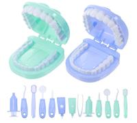 ifundom Juego de Simulación Dentista para 2 Sets Juguetes Educativos Divertidos Colores Azul Oscuro y Verde Material Seguro Kit de rol para Desarrollo Imaginativo y Coordinación