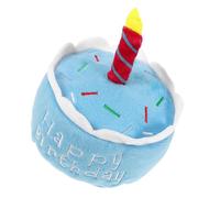 ifundom Juguete chirriante para Perros Divertido Cachorros Feliz cumpleaños Perro Largo chirrido Juguete para Perros Interactivo Pastel de Peluche de Juguete para Perro Felpa Sky-Blue