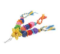 ifundom Juguete de Masticar para Periquitos y Pájaros Bola de Ratan para Morder Juguete para Diversión y Dientes de Aves Color Aleatorio para Mantener Ocupados Mascotas