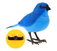 ifundom Juguete Eléctrico de Pájaro Que Imita el Canto Sonidos Realistas, Figura de Plástico en Color Azul, Decoración Interactiva Mascotas, sin Pilas, Adecuado para Entretenimiento