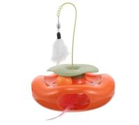 ifundom Juguete Interactivo para Gatos con Varita y Bola Giratoria Pista de Plumas Color Naranja Juguete de Rompecabezas para Gatos y Gatitos Estimula el Juego y Ejercicio en